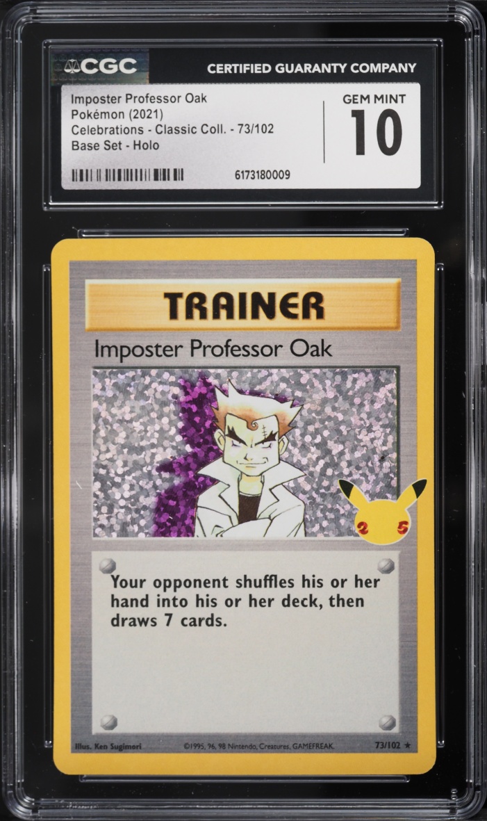 2021 Pokemon SWSH Celebrations Classic Holo Imposter Professor Oak #73 CGC 10 GEM MINT