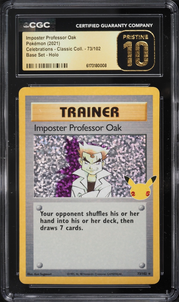2021 Pokemon SWSH Celebrations Classic Holo Imposter Professor Oak #73 CGC 10 PRISTINE