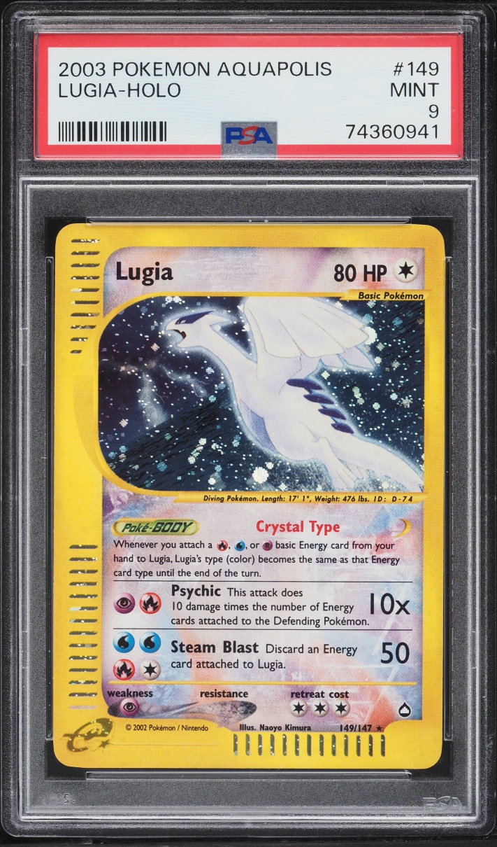 2003 Pokemon Aquapolis Holo Lugia #149 PSA 9 MINT