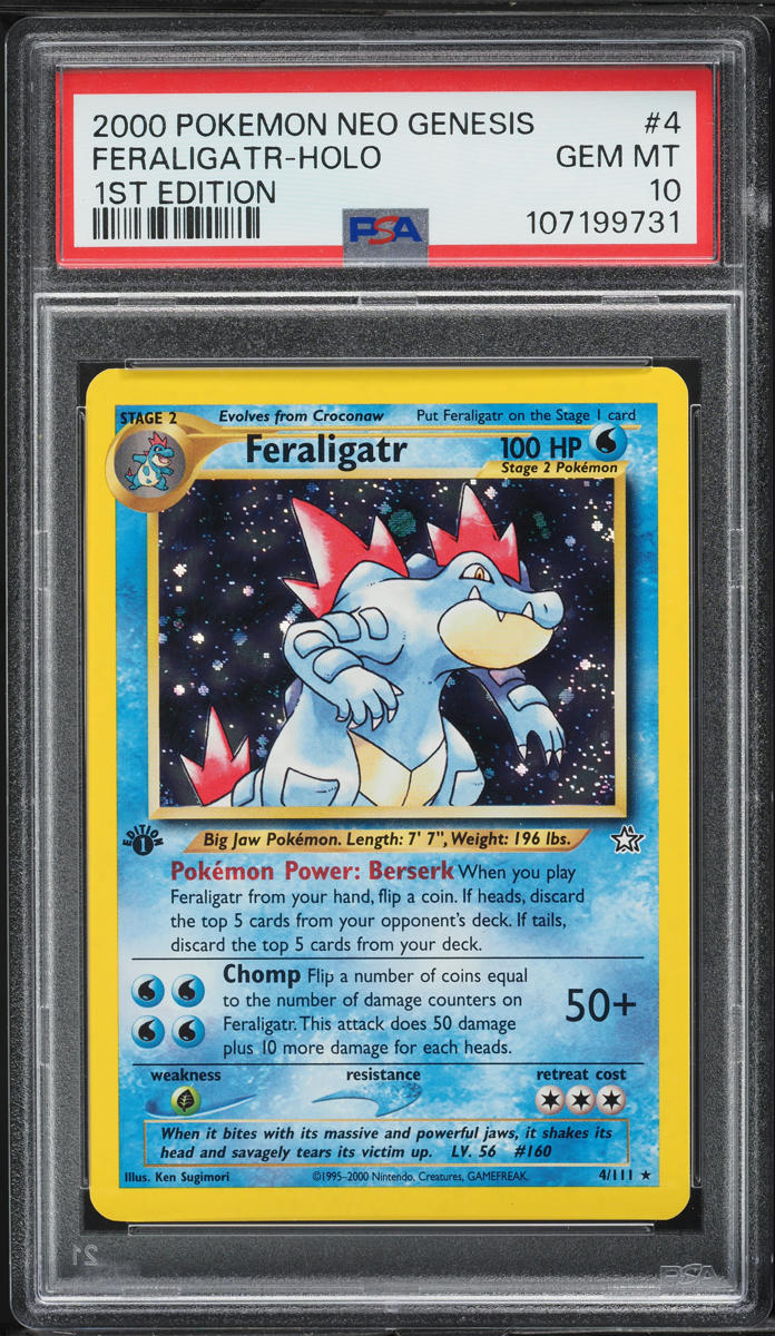 2000 Pokemon Neo Genesis 1st Edition Holo Feraligatr #4 PSA 10 GEM MINT