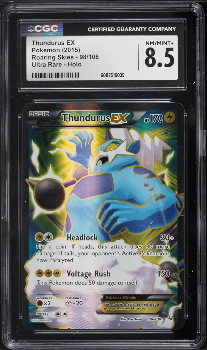 2015 Pokemon XY Roaring Skies Full Art Thundurus EX #98 CGC 8.5 NM-MT+