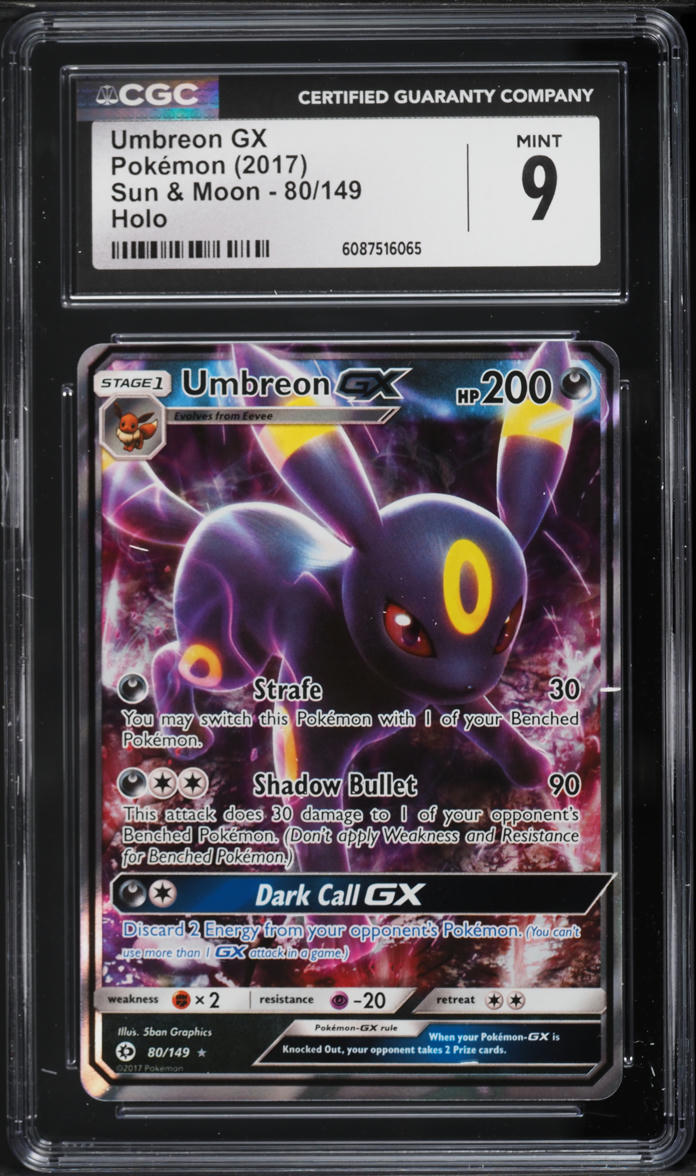2017 Pokemon Sun & Moon Full Art Umbreon GX #80 CGC 9 MINT