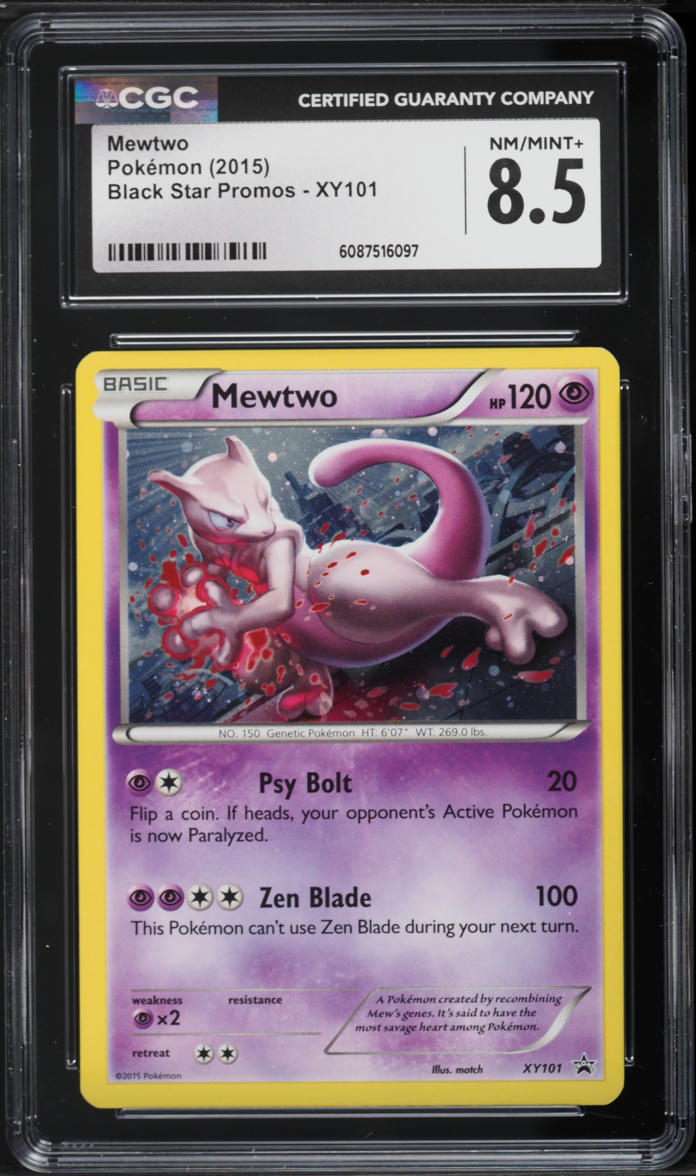 2015 Pokemon XY Black Star Promo Mewtwo #XY101 CGC 8.5 NM-MT+