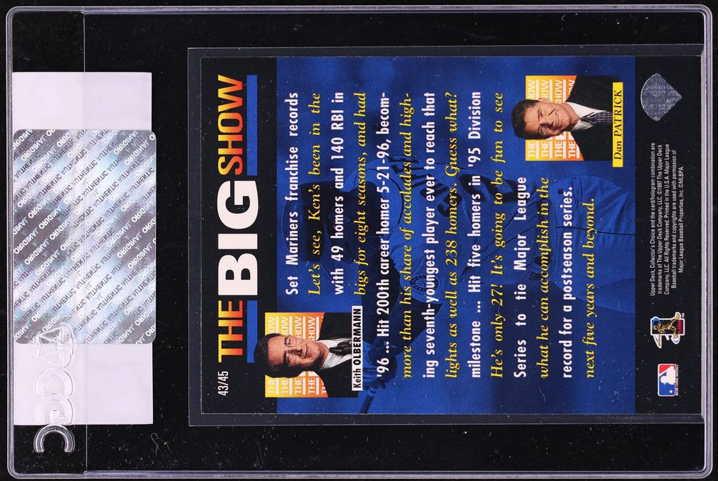 1997 Collector's Choice The Big Show Ken Griffey Jr. #43 CGC AUTH
