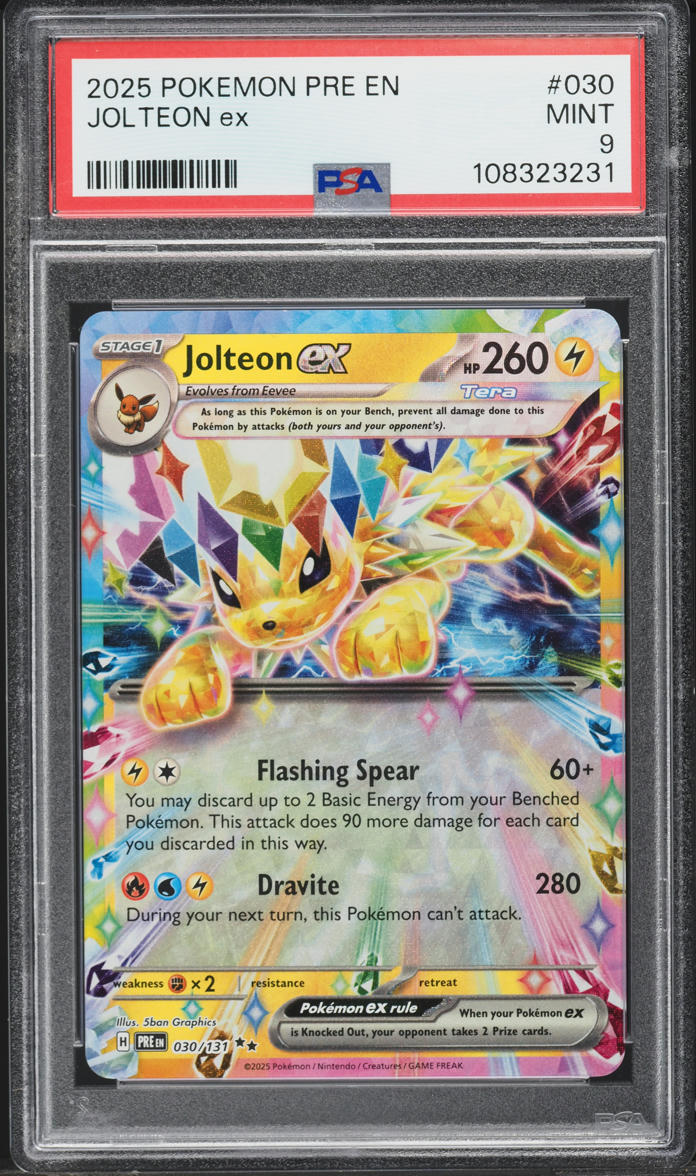 2025 Pokemon Scarlet & Violet Prismatic Evolutions Holo Jolteon ex #30 PSA 9 MINT