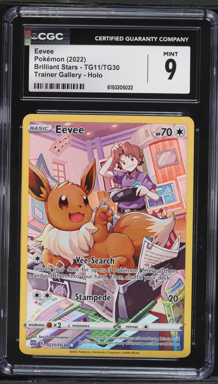 2022 Pokemon Sword & Shield Brilliant Stars Trainer Gallery CHR Eevee #TG11 CGC 9 MINT