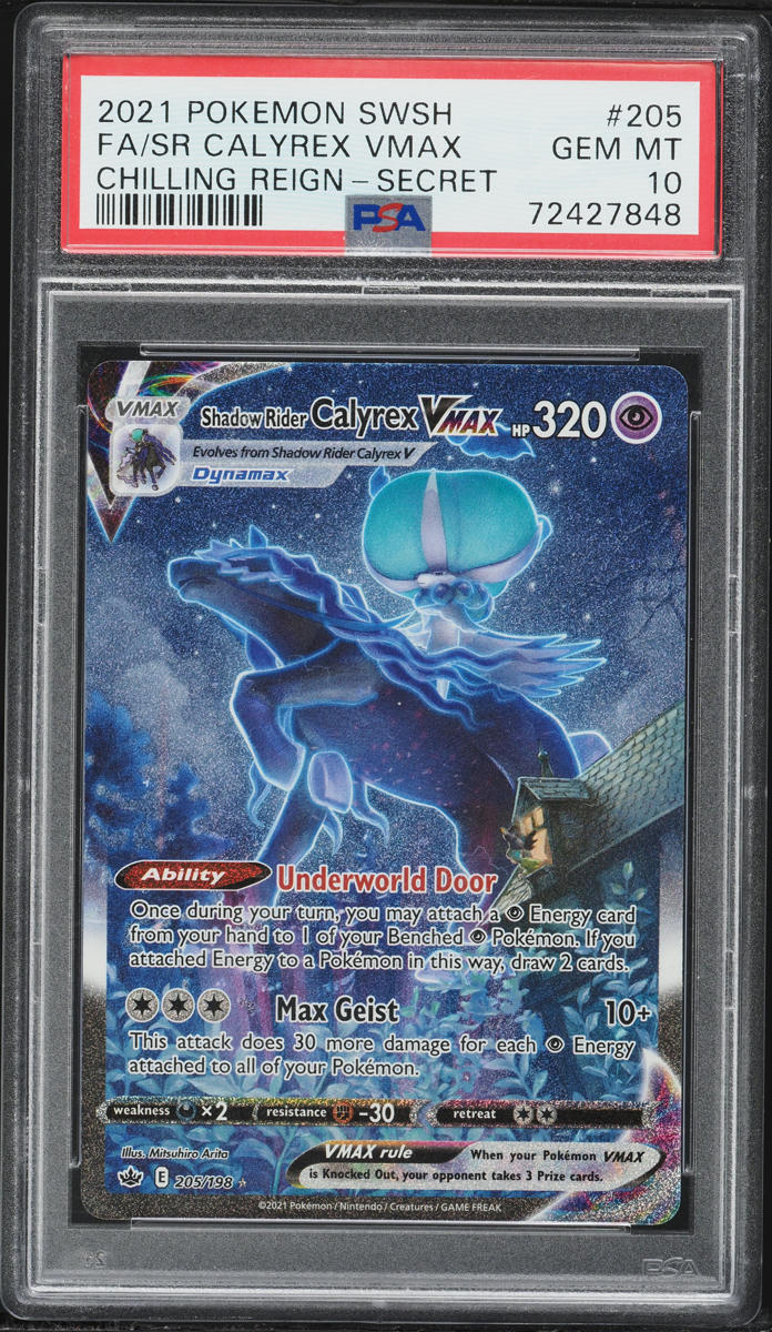 2021 Pokemon SWSH Chilling Reign Full Art Shadow Rider Calyrex VMAX ...