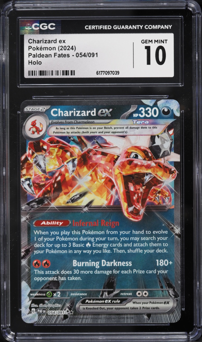 2024 #54 Charizard Ex CGC 10 Pokemon Scarlet & Violet Paldean Fates Holo