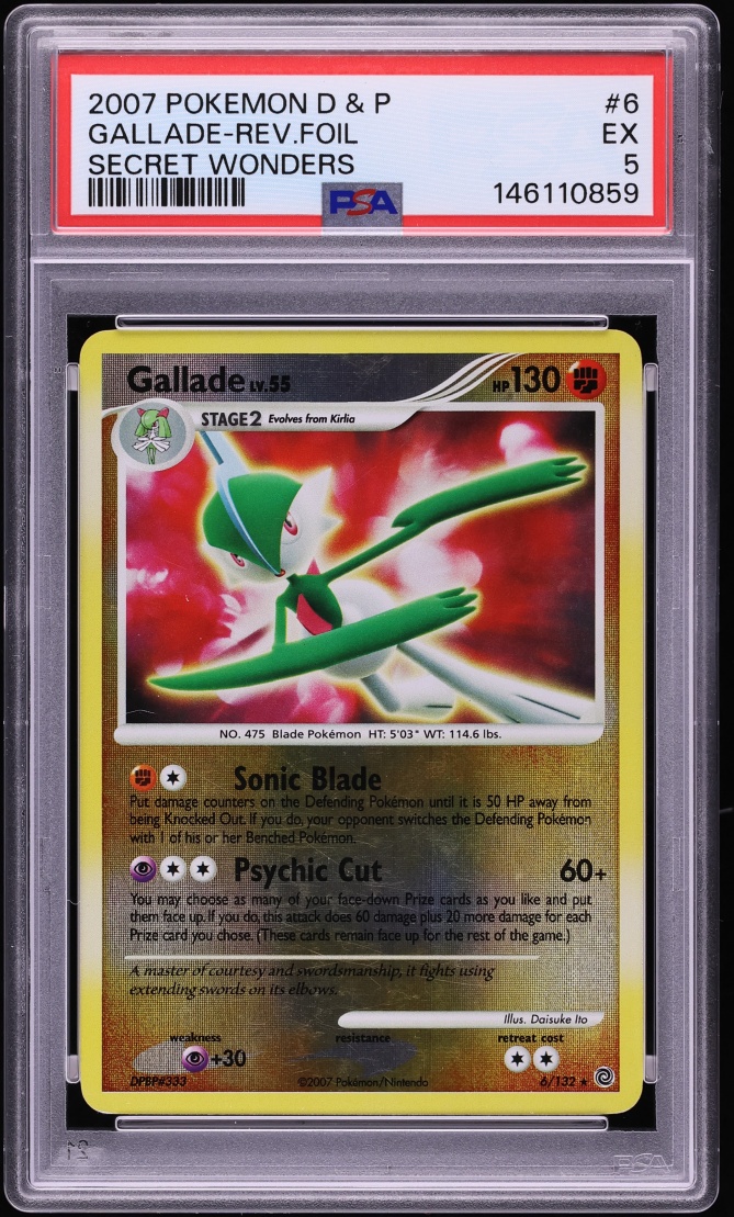 2007 Pokemon Diamond & Pearl Secret Wonders Reverse Holo Gallade #6 PSA 5 EX