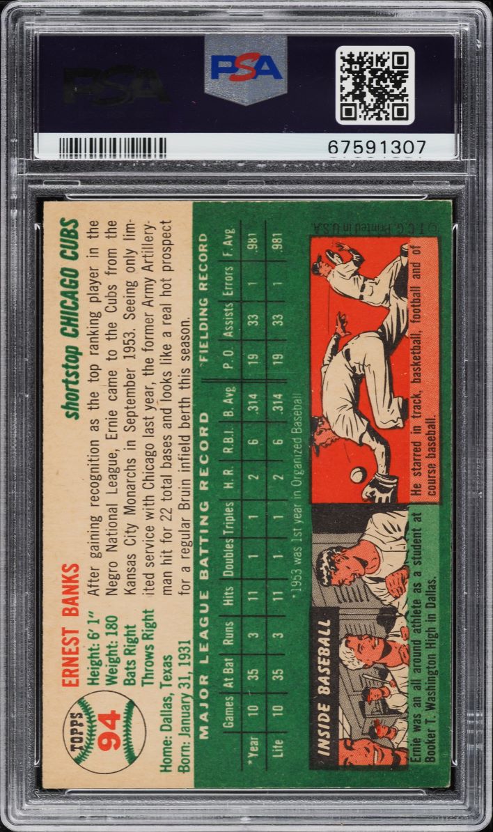 1954 Topps Ernie Banks ROOKIE #94 PSA 5 EX