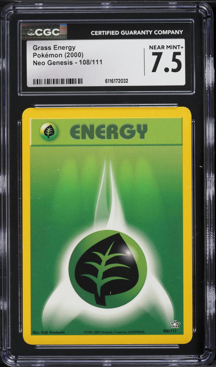 2000 Pokemon Neo Genesis Grass Energy #108 CGC 7.5 NRMT+