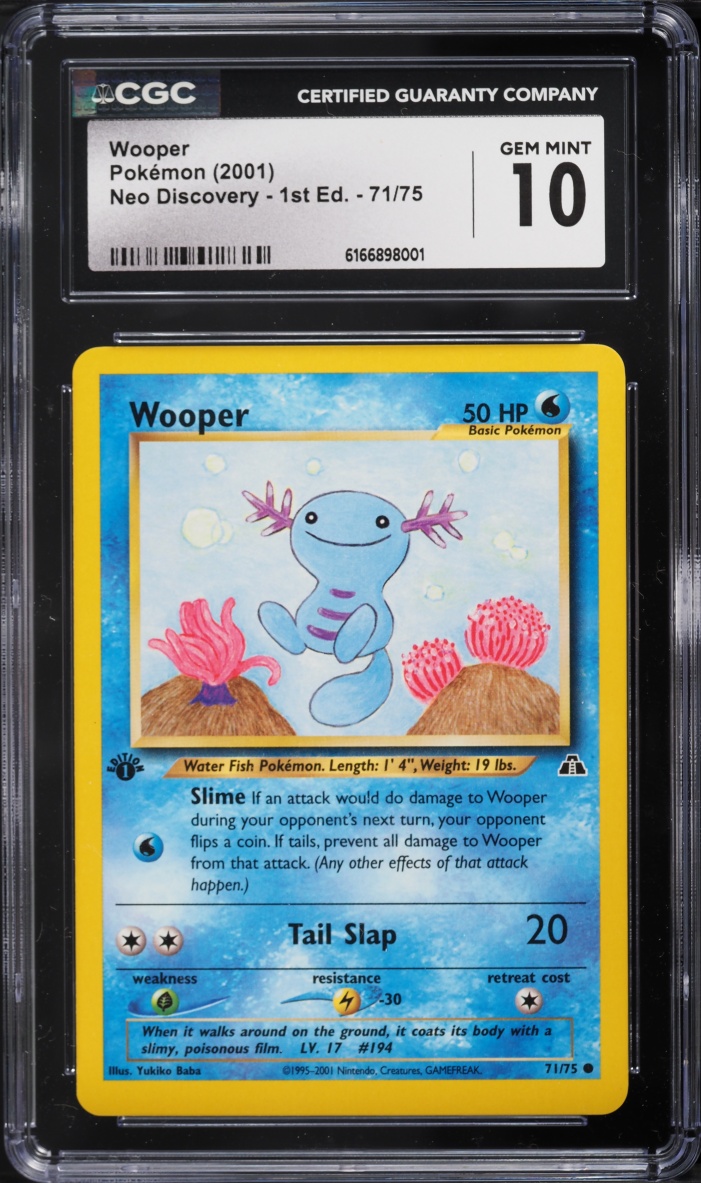 2001 Pokemon Neo Discovery 1st Edition Wooper #71 CGC 10 GEM MINT