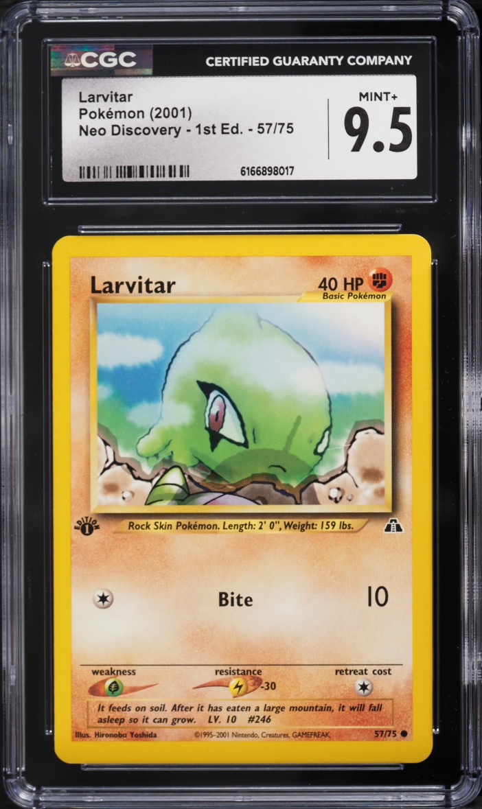 2001 Pokemon Neo Discovery 1st Edition Larvitar #57 CGC 9.5 MINT+