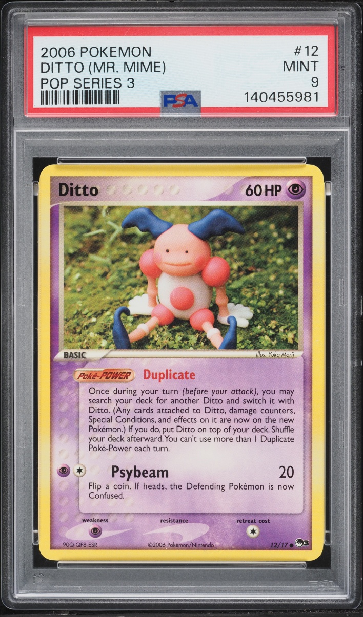 2006 Pokemon POP Series 3 Ditto Mr. Mime #12 PSA 9 MINT