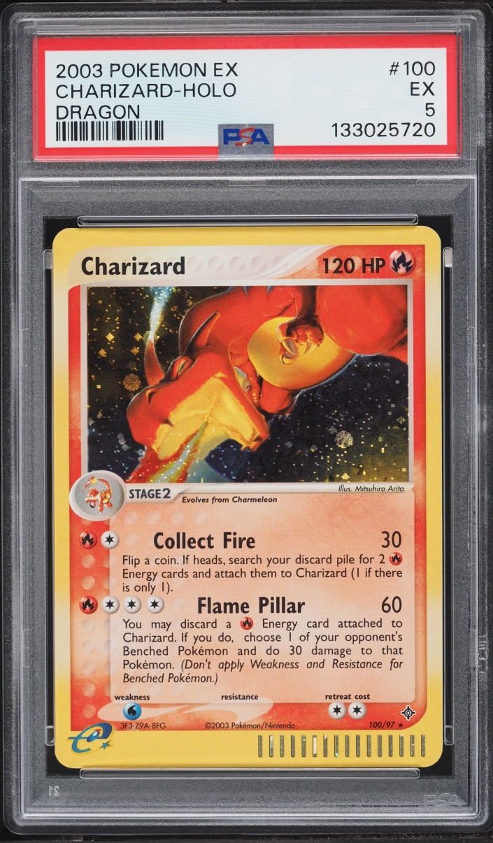2003 Pokemon EX Dragon Holo Charizard #100 PSA 5 EX