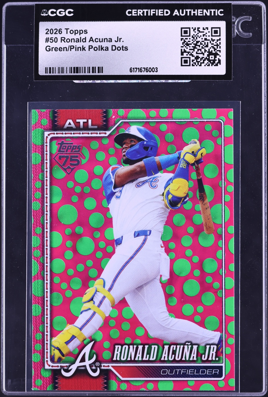 2026 Topps Green Pink Polka Dots Ronald Acuna Jr. #50 CGC AUTH