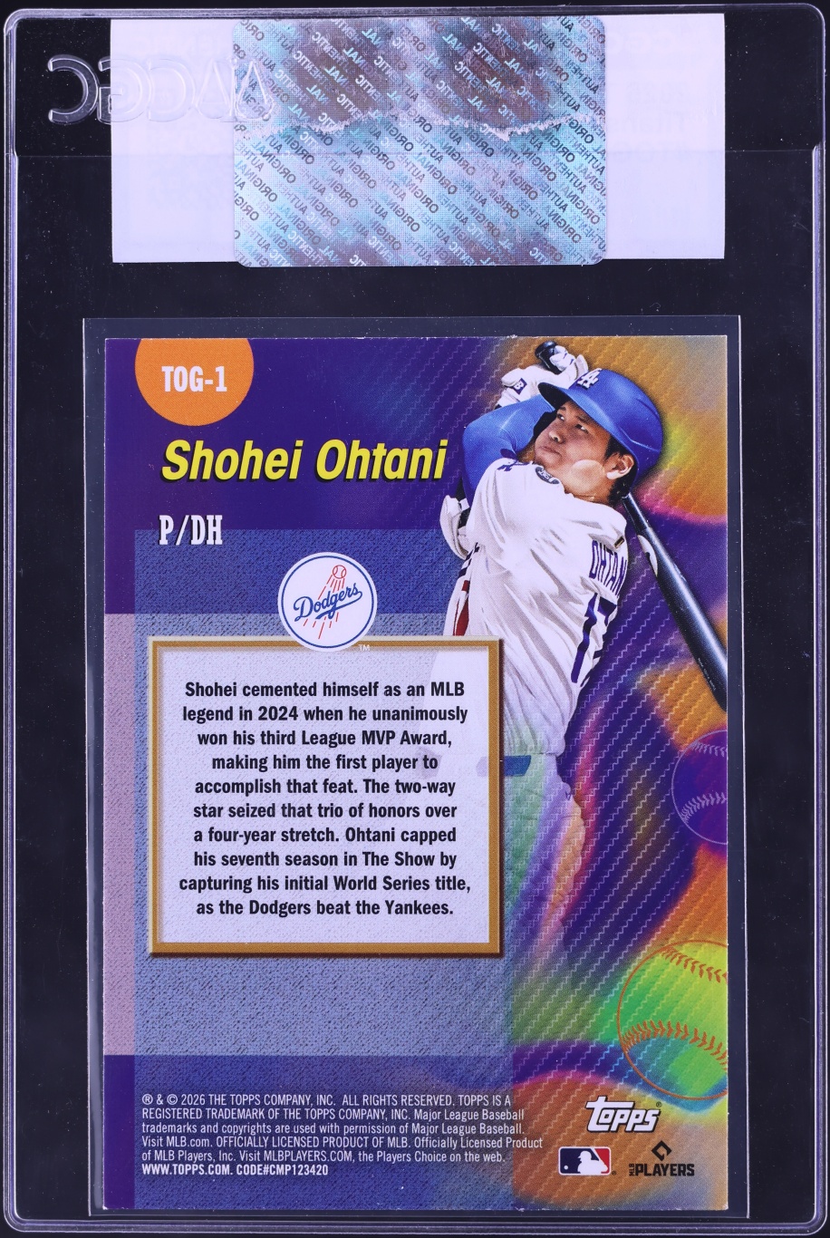 2026 Topps Titans Of The Game Shohei Ohtani #TOG-1 CGC AUTH