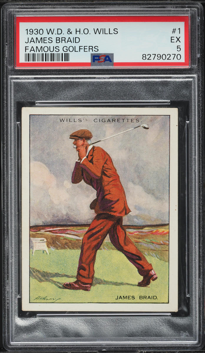 1930 W.D. & H.O. Wills Famous Golfers James Braid #1 PSA 5 EX