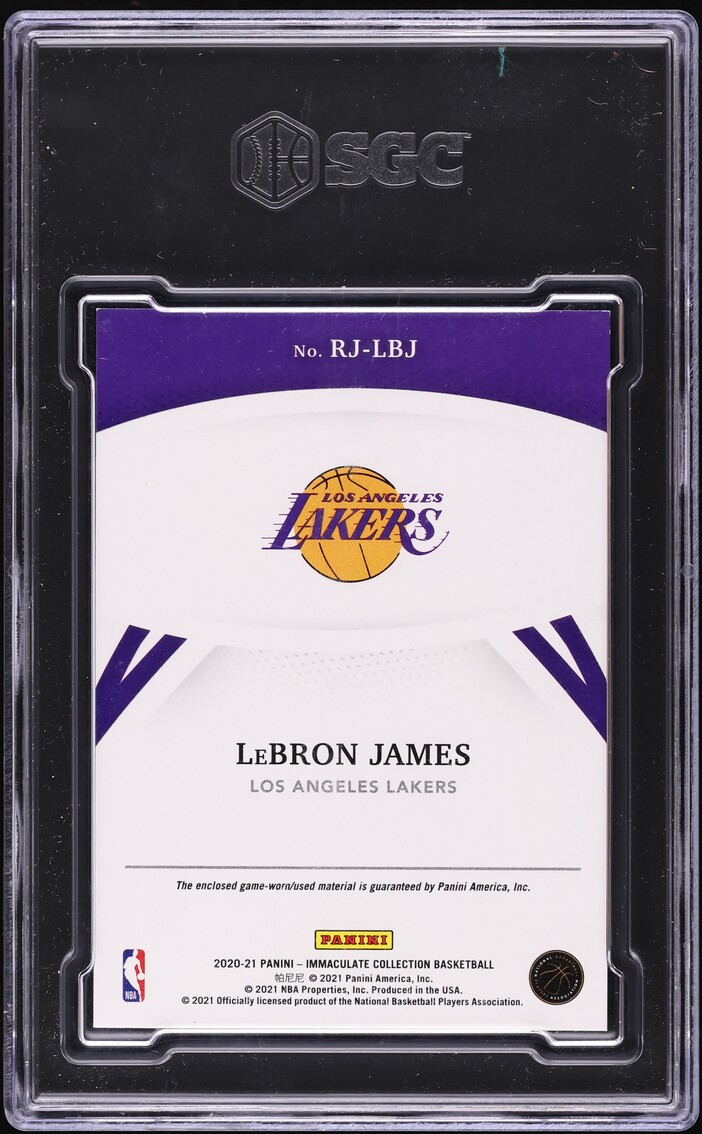 2020 Immaculate Collection Remarkable Jersey Gold LeBron James PATCH /10 #RJ-LBJ SGC 8.5 NM-MT+