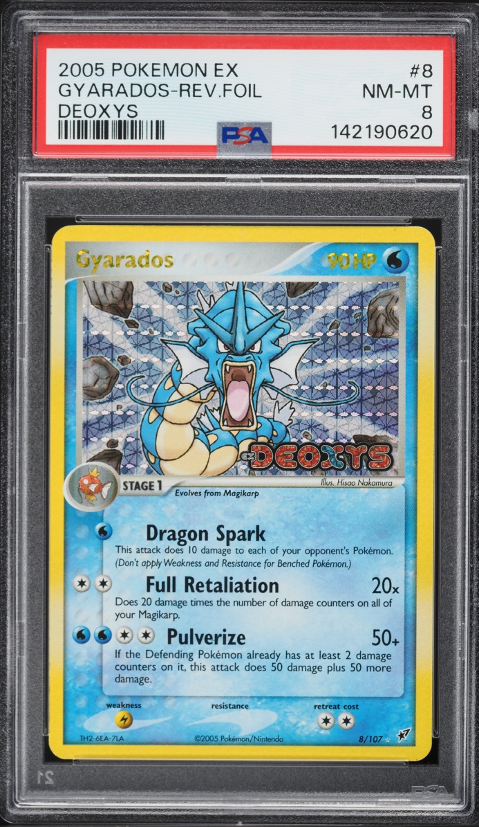 2005 Pokemon EX Deoxys Reverse Holo Gyarados #8 PSA 8 NM-MT
