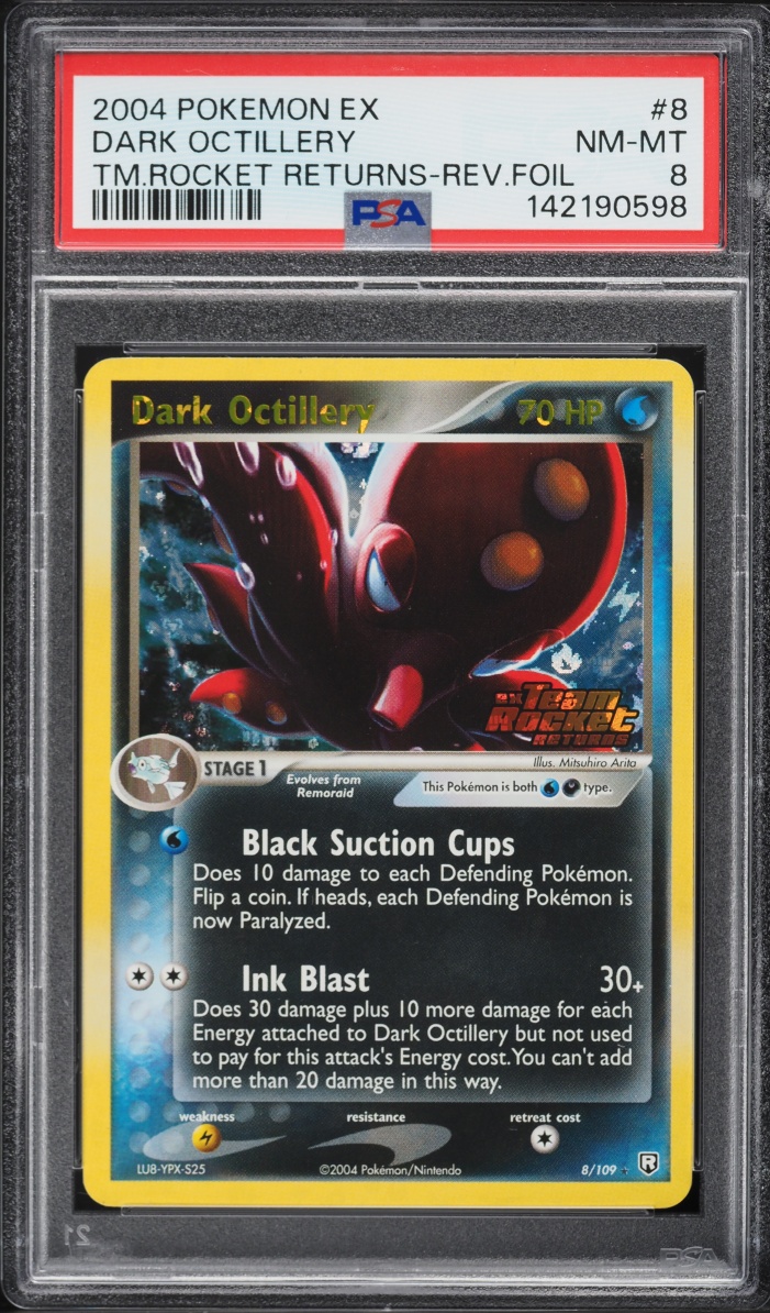 2004 Pokemon EX Team Rocket Returns Reverse Holo Dark Octillery #8 PSA 8 NM-MT