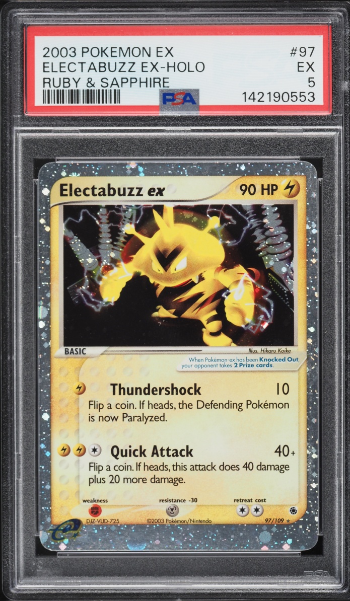 2003 Pokemon EX Ruby & Sapphire Holo Electabuzz Ex #97 PSA 5 EX