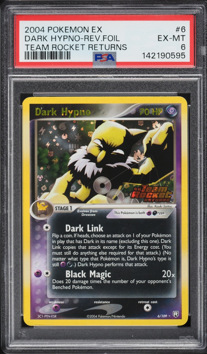 2004 Pokemon EX Team Rocket Returns Reverse Holo Dark Hypno #6 PSA 6 EXMT