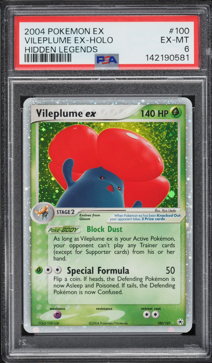 2004 Pokemon EX Hidden Legends Holo Vileplume Ex #100 PSA 6 EXMT
