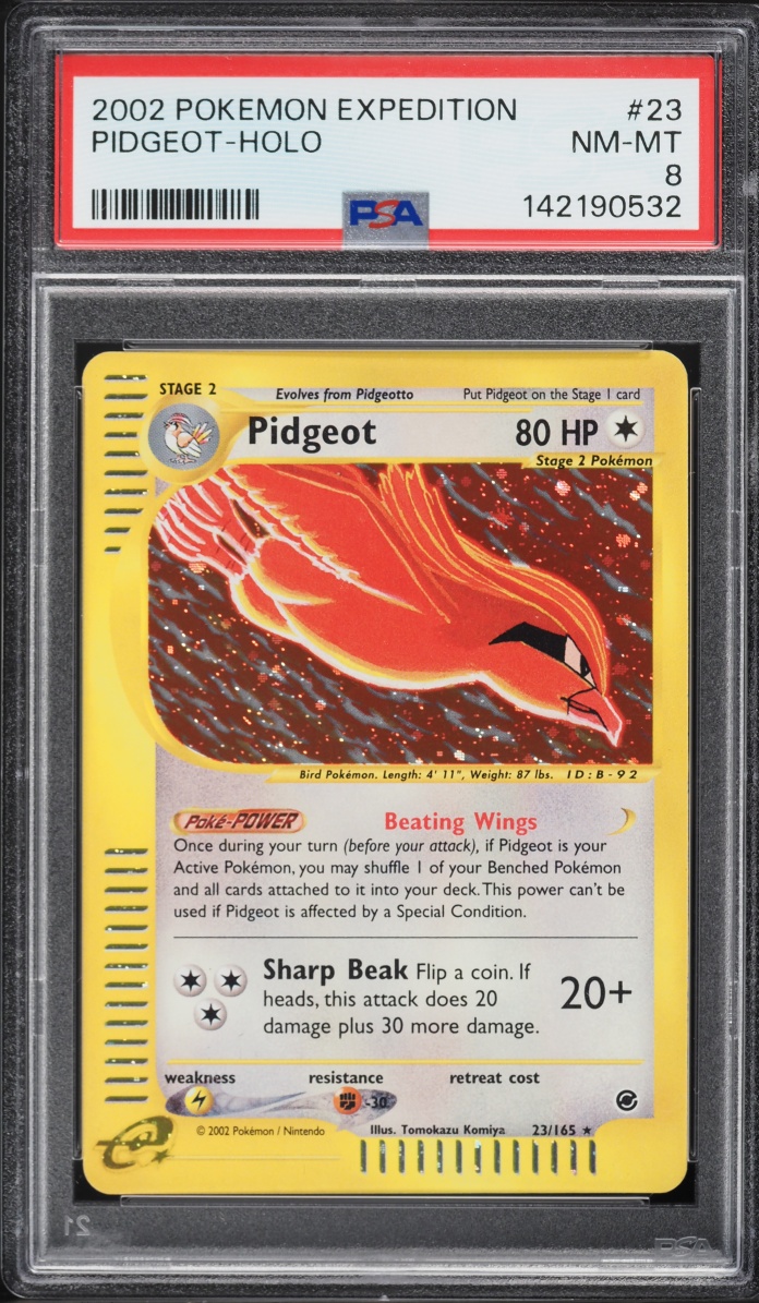 2002 Pokemon Expedition Holo Pidgeot #23 PSA 8 NM-MT