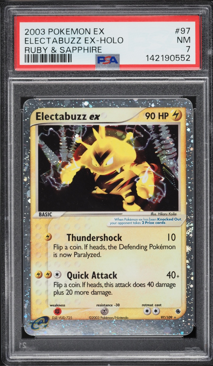 2003 Pokemon EX Ruby & Sapphire Holo Electabuzz Ex #97 PSA 7 NRMT
