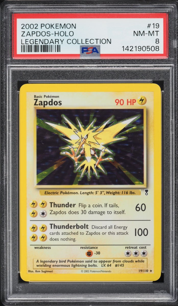 2002 Pokemon Legendary Collection Holo Zapdos #19 PSA 8 NM-MT