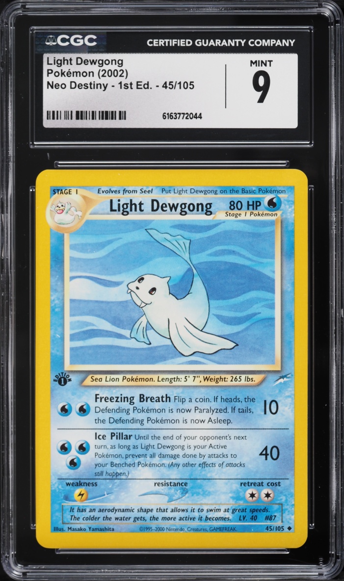 2002 Pokemon Neo Destiny 1st Edition Light Dewgong #45 CGC 9 MINT