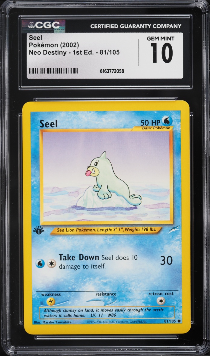 2002 Pokemon Neo Destiny 1st Edition Seel #81 CGC 10 GEM MINT