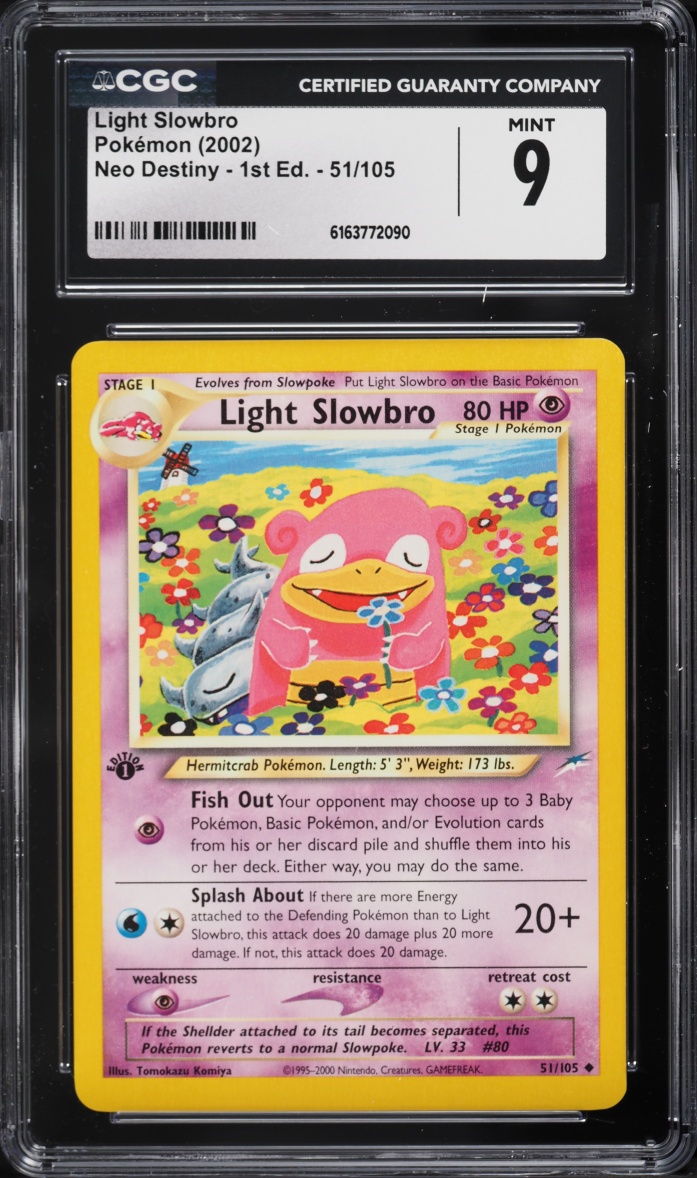 2002 Pokemon Neo Destiny 1st Edition Light Slowbro #51 CGC 9 MINT