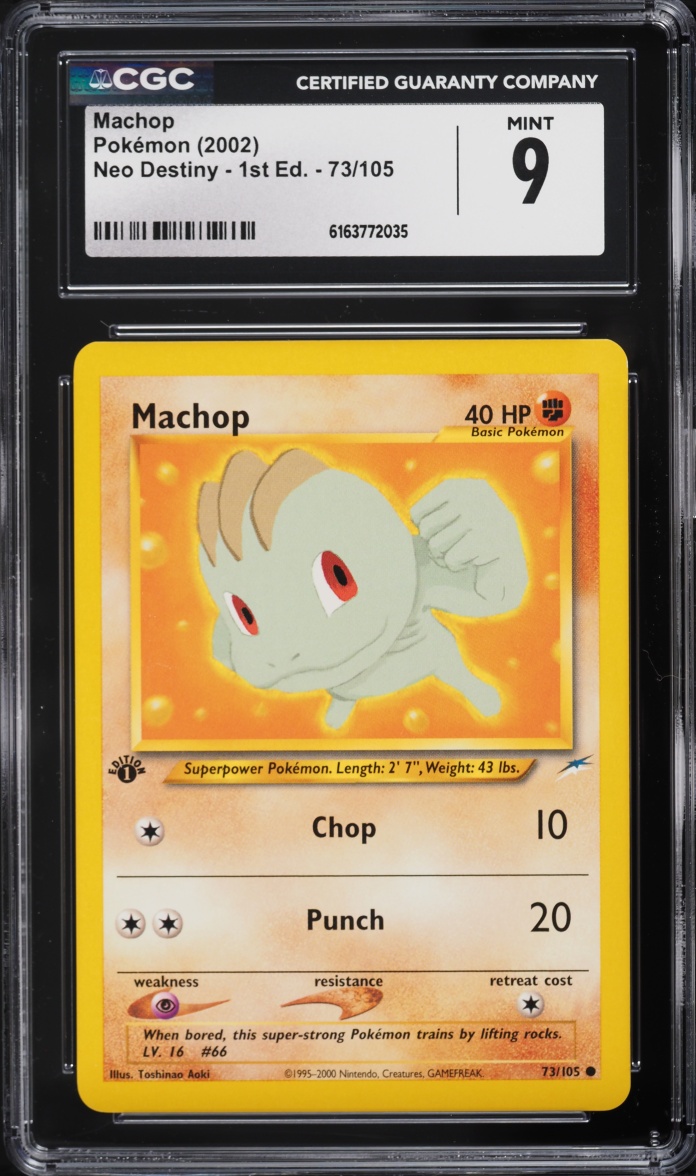 2002 Pokemon Neo Destiny 1st Edition Machop #73 CGC 9 MINT