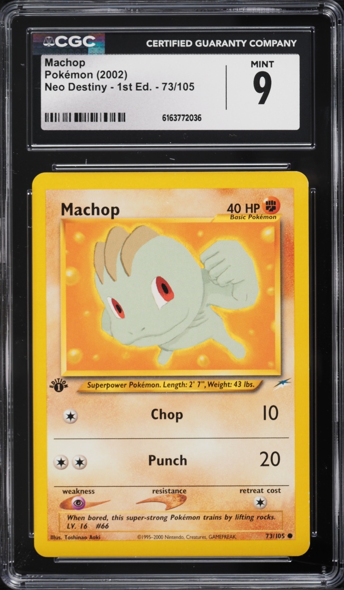 2002 Pokemon Neo Destiny 1st Edition Machop #73 CGC 9 MINT