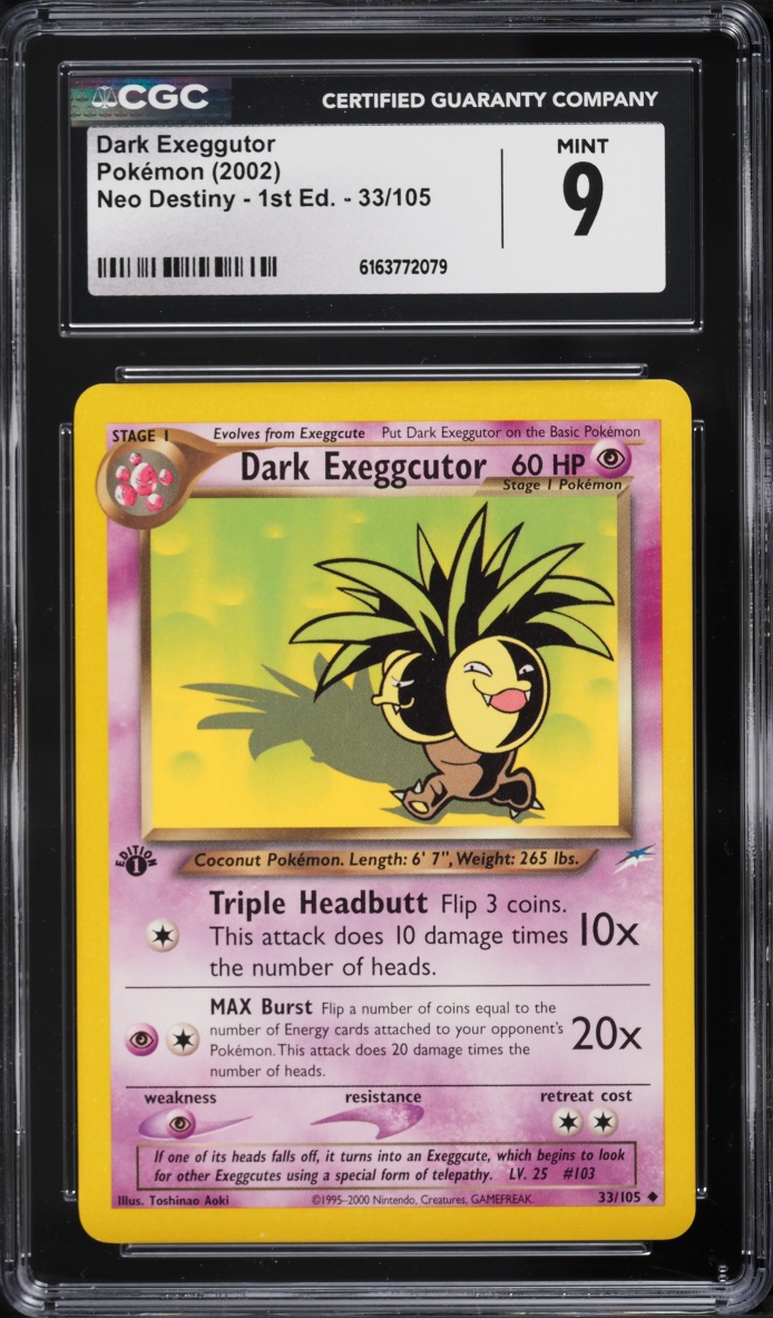 2002 Pokemon Neo Destiny 1st Edition Dark Exeggutor #33 CGC 9 MINT