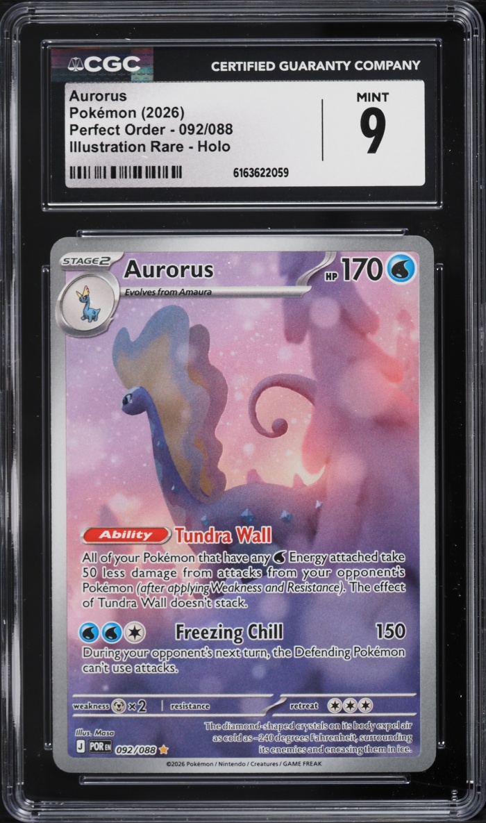 2026 Pokemon Mega Evolution Perfect Order IR Aurorus #92 CGC 9 MINT