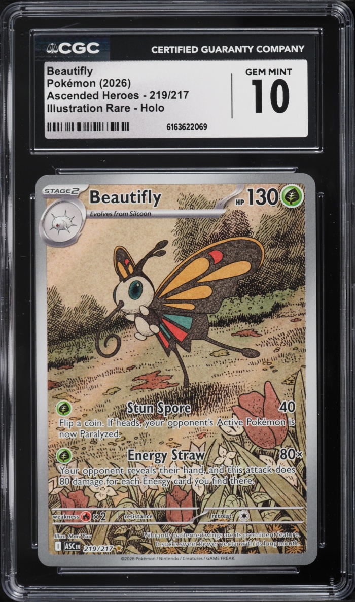 2026 Pokemon Mega Evolution Ascended Heroes IR Beautifly #219 CGC 10 GEM MINT