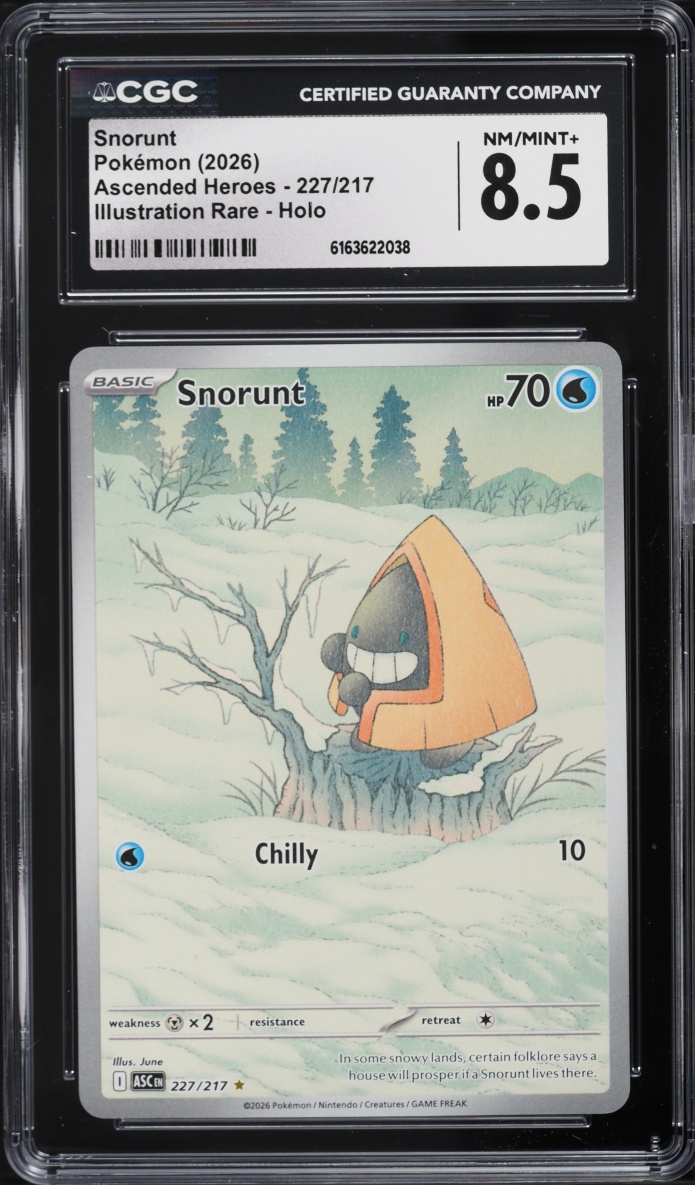 2026 Pokemon Mega Evolution Ascended Heroes IR Snorunt #227 CGC 8.5 NM-MT+