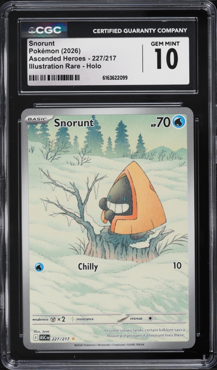 2026 Pokemon Mega Evolution Ascended Heroes IR Snorunt #227 CGC 10 GEM MINT