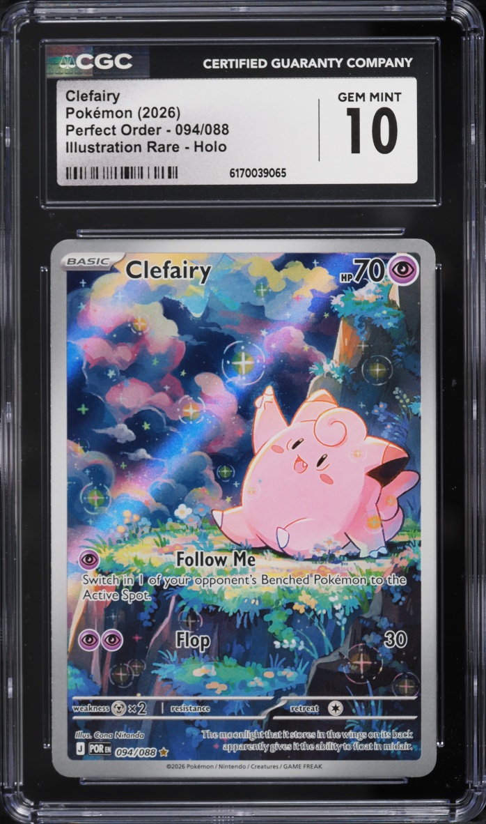 2026 Pokemon Mega Evolution Perfect Order IR Clefairy #94 CGC 10 GEM MINT