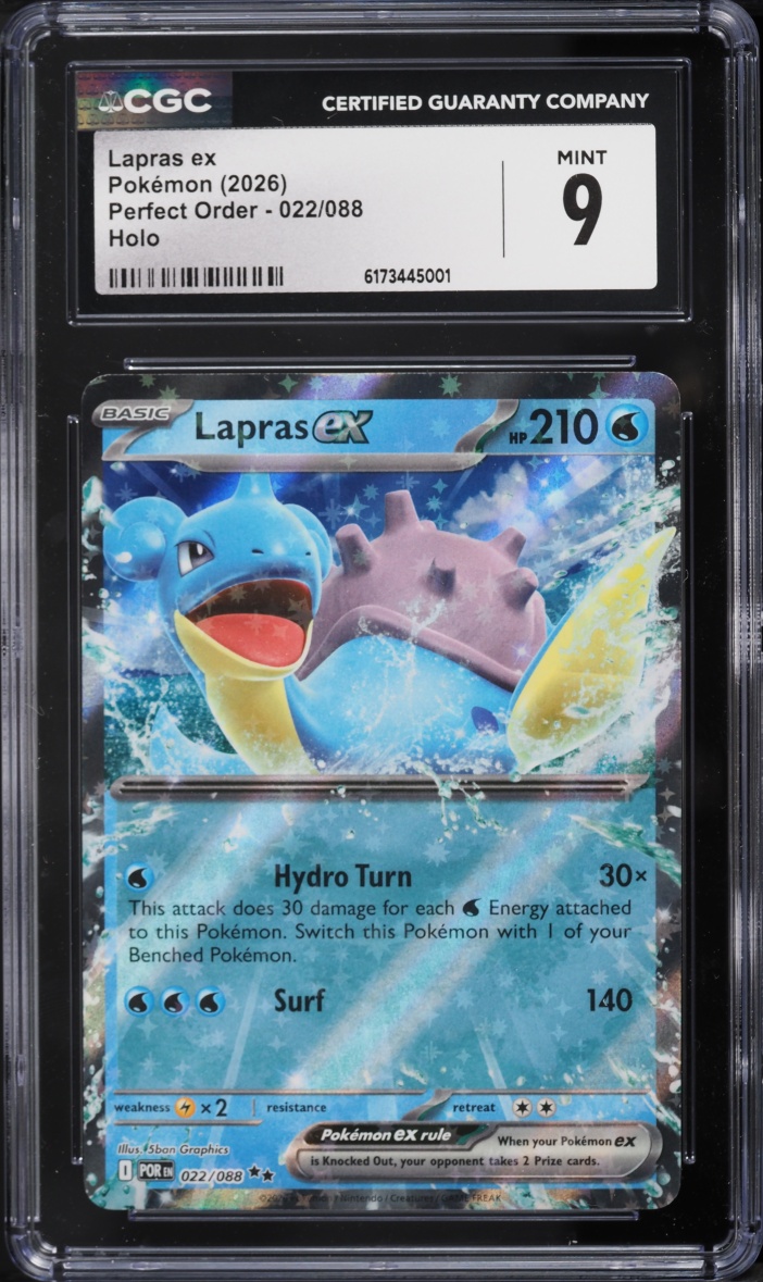 2026 Pokemon Mega Evolution Perfect Order Holo Lapras ex #22 CGC 9 MINT