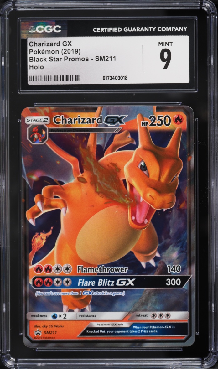 2019 Pokemon Sun & Moon Promo Hidden Fates Holo Charizard GX #SM211 CGC 9 MINT