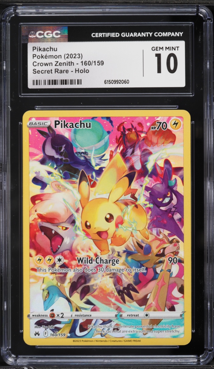 2023 Pokemon Sword & Shield Crown Zenith Full Art Pikachu #160 CGC 10 GEM MINT