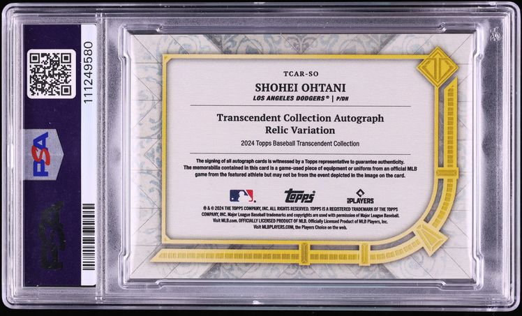 2024 Topps Transcendent Collection Emerald Shohei Ohtani PATCH AUTO DNA ...