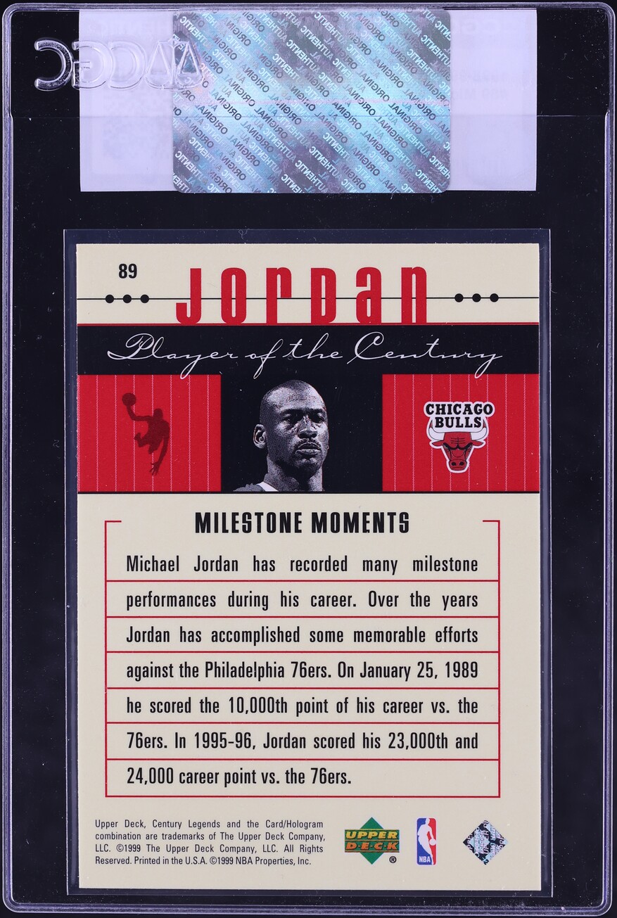 1998 Upper Deck Century Legends Michael Jordan #89 CGC AUTH