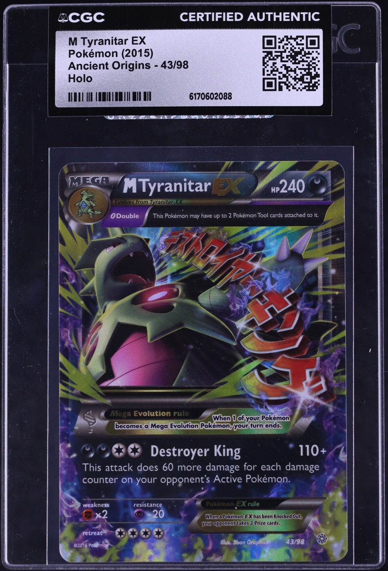 2015 Pokemon XY Ancient Origins Holo M Tyranitar EX #43 CGC AUTH