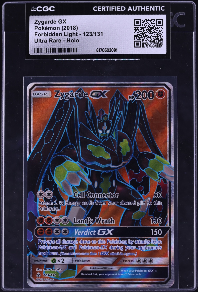 2018 Pokemon Sun & Moon Forbidden Light Full Art Zygarde GX #123 CGC AUTH