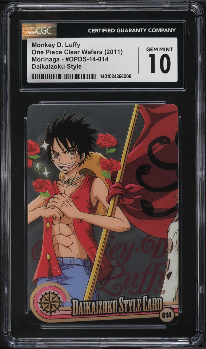 2011 One Piece Morinaga Clear Wafers Daikaizoku Monkey D. Luffy CGC 10 GEM MINT - Main Image